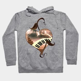 Wonderful curved piano on the beach Hoodie